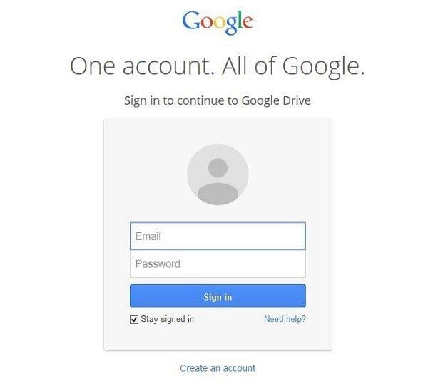 login google drive