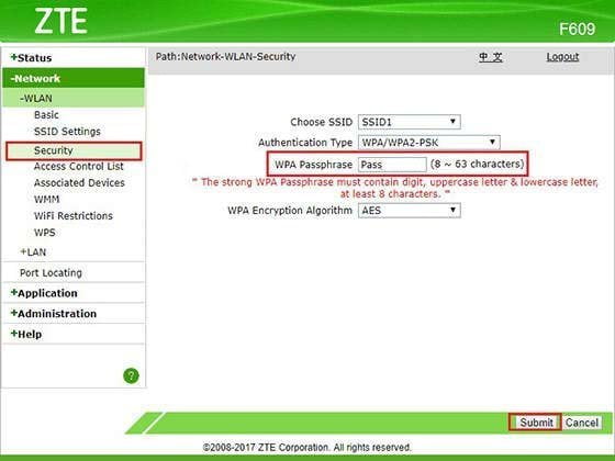 cara ganti password indihome ZTE langkah 3