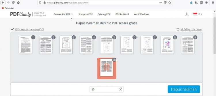 Jika sudah, Anda tinggal klik Hapus Halaman