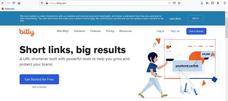 Pertama buka website Bit.ly di alamat