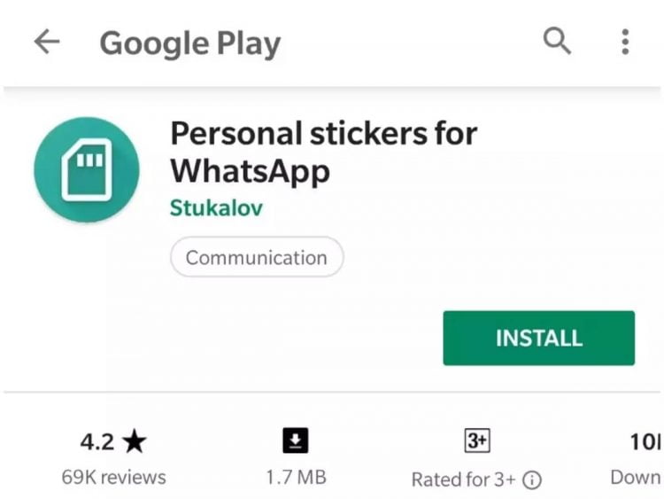 Pertama download Personal Stickers for WhatsApp dari Google Play.