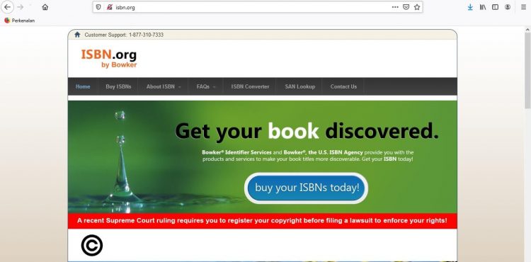 Sedangkan jika ingin mendapatkan kode ISBN, Anda bisa masuk ke website ISBNorg