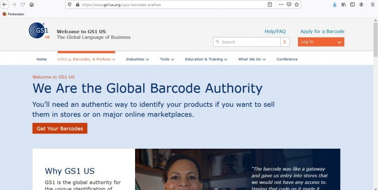 Untuk mendapatkan UPC, Anda bisa masuk website barcodegs1usorg