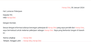 Lamaran Kerja PDF Download Gratis 2023